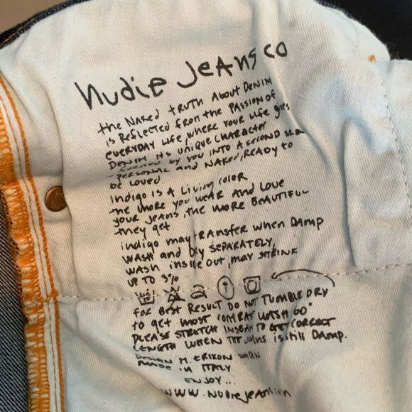 Nudie Dark Blue Denim Jeans - Picture 6 of 8